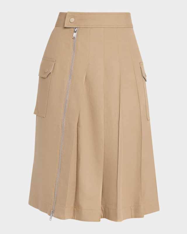 Pleated Utility Skirt